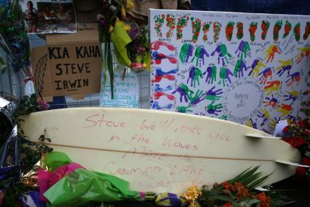Steve Irwin, loved and missed by the Currimundi Lake Surf Crew. Photo taken by Chrissy Layton, AusNotebook Music & Creative.