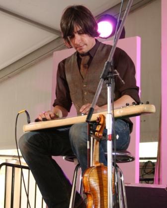 The Audreys - Mikey G (violin, lap steel guitar, harmonies).  Photo taken by Chrissy Layton, AusNotebook Music & Creative.