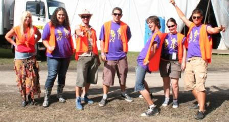 Volunteers at Byron Bay Bluesfest 2008.  Photo taken by Chrissy Layton, AusNotebook Music & Creative.