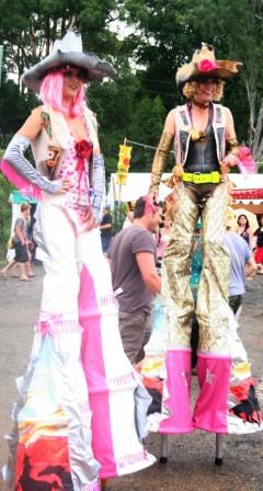 Very Tall Girls (Girls on stilts).  Photo taken by Chrissy Layton, AusNotebook Music & Creative.